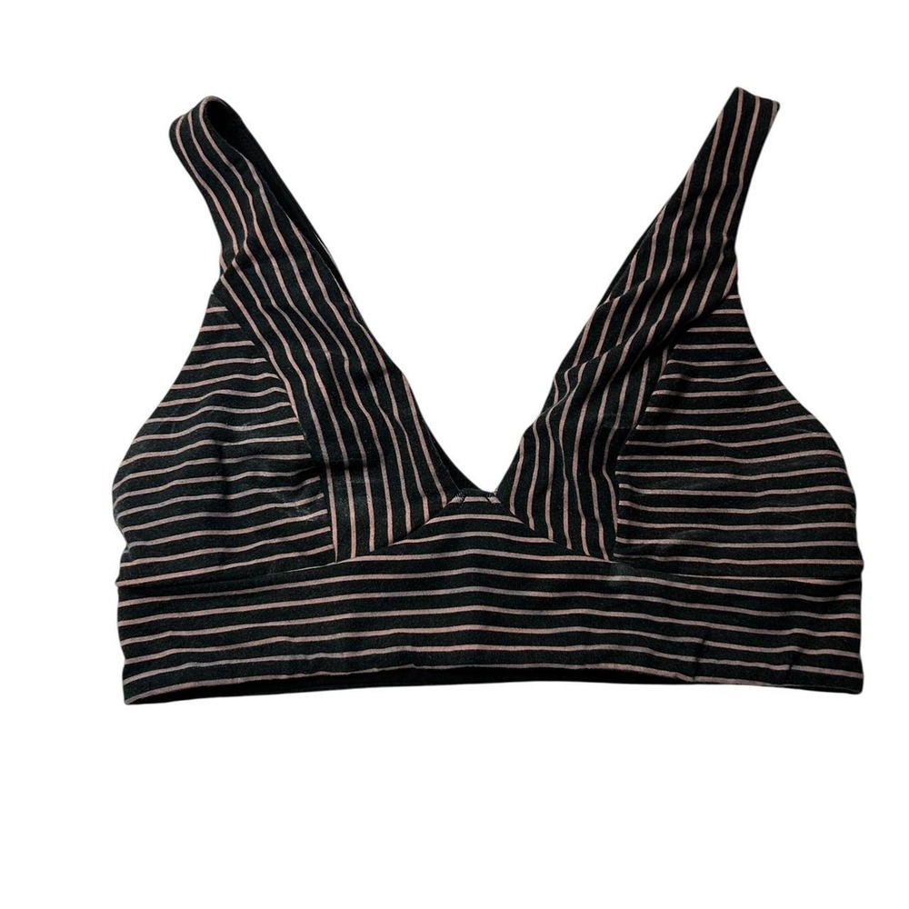 Victoria's Secret Black and pink striped sports bra
